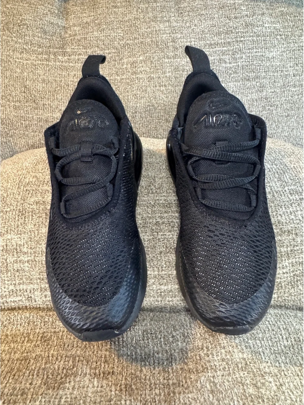 Nike Air Max 270 Triple Black Kids Sneakers Sz 13C AO2372-006